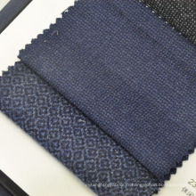 Tissu de laine antistatique bleu foncé et bleu marine en laine dobby